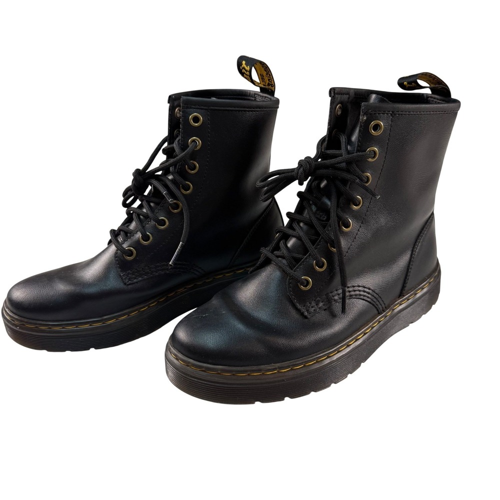 Dr Martens Zavala 8 Eye Boots Black Leather Women's Size 7 Combat Boots
